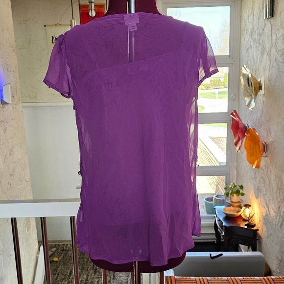 Worthington Sheer Purple Blouse - Picture 4 of 5
